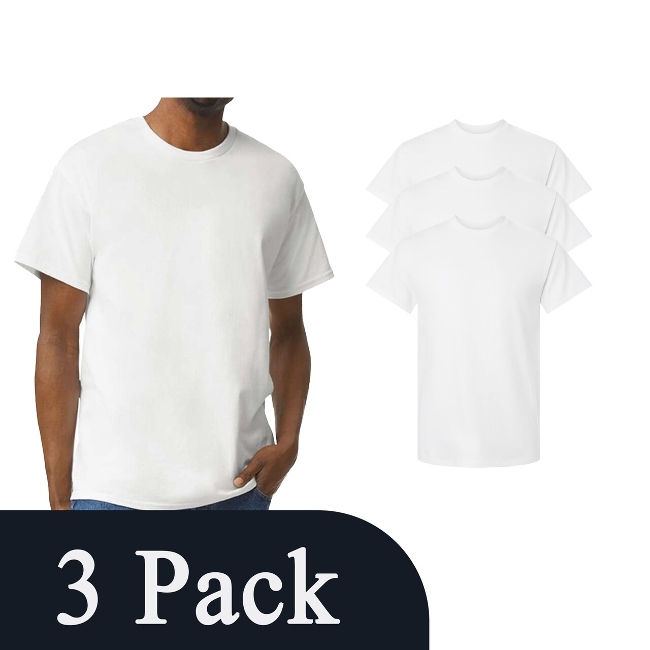 Gildan Ultra Cotton White Unisex Craft T-Shirt Blank Bundle for Screen Printing